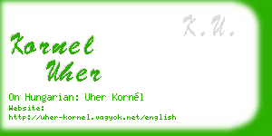 kornel uher business card